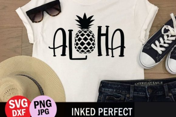 Aloha with Pineapple - Summer Graphics for Crafts
