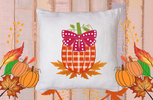 Cute Pumpkin with Bow 12: Graphics for Crafts Projects