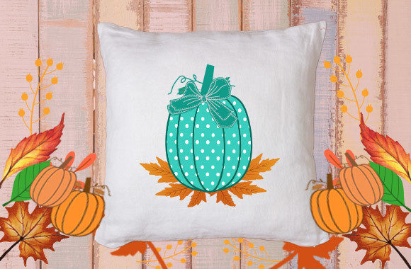 Cute Pumpkin with Bow 7 Graphics & Crafts