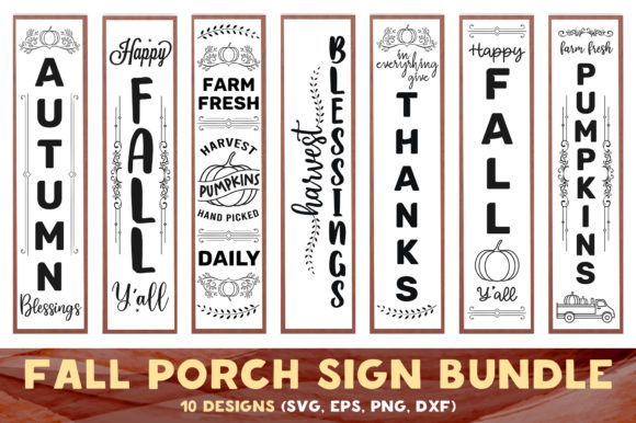 Fall Porch Vertical Sign Bundle