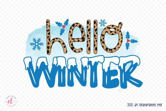 Hello Winter, Snowman Graphics for Crafts